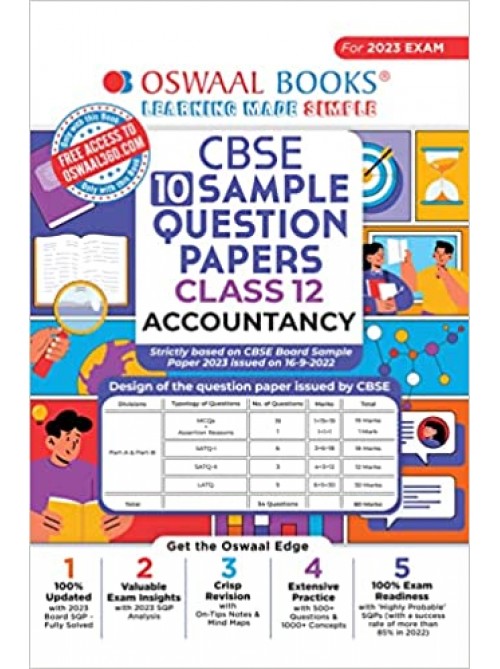 Oswaal CBSE Sample Question Papers Class 12 Accountancy at Ashirwad Publication