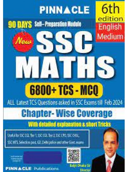 PINNACLE SSC Maths 6800 TCS MCQ chapter wise 6th edition english medium I detailed explanation and short tricks on Ashirwad Publication
