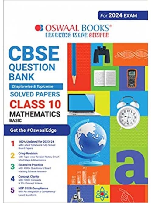 Oswaal CBSE Chapterwise & Topicwise Question Bank Class 10 Mathematics Basic Book (For 2023-24) Exam at Ashirwad Publication