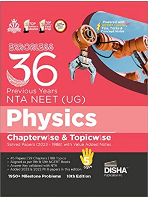 Errorless 36 Previous Years NTA NEET (UG) Physics Chapterwise & Topicwise Solved Papers (2023 1988) ((English)with Value Added Notes 18th Edition at Ashirwad Publication