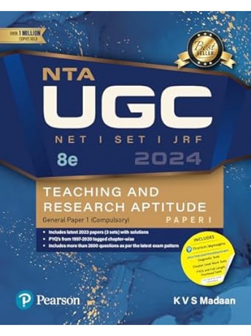 NTA UGC NET /SET/JRF Paper 1, Teaching and Research Aptitude – 2023, Includes latest 2022 paper and 2600+ Practice Questions with Solutions | Includes NEP - 2020| 7th Edition - By Pearson at Ashirwad Publication