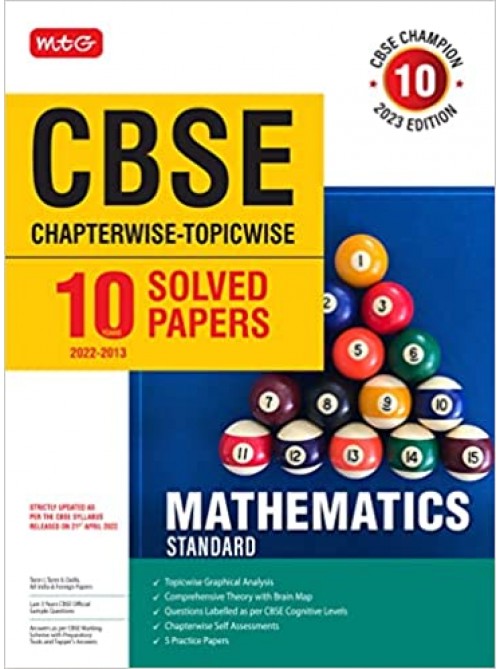 MTG CBSE 10 Years Chapterwise Topicwise Solved Papers Class 10 Mathematics Standard at Ashirwad Publication