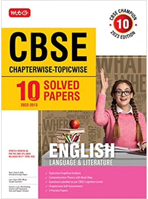 MTG CBSE 10 Years Chapterwise Topicwise Solved Papers Class 10 English at Ashirwad Publication