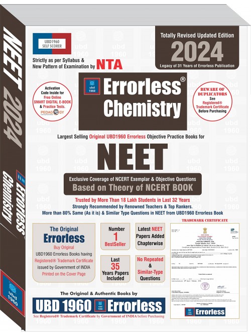 Errorless Chemistry NEET 2024 - (Set of 2 Vol.) By UBD at Ashirwad Publication