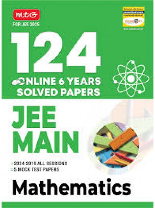 124 JEE Main Online (2024-2019 All Session) 6 Previous Years Solved Papers (PYQ) For 2025 Exam – Mathematics at Ashirwad Publication