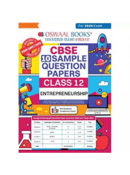 Oswaal CBSE Sample Question Papers Class 12 Entrepreneurship (2024-25) at Ashirwad Publication