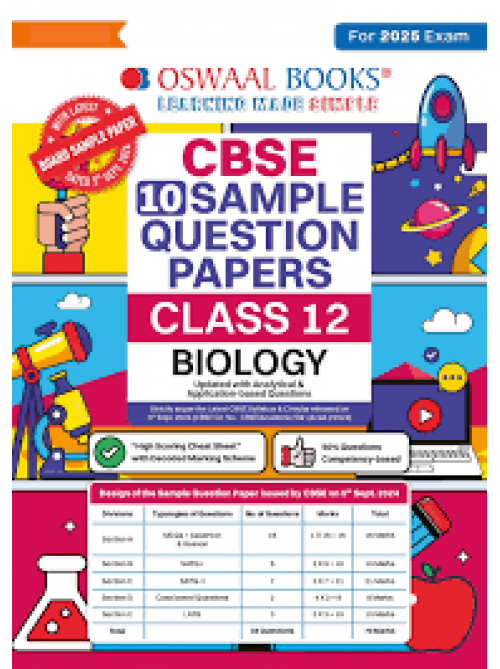 Oswaal CBSE Sample Question Papers Class 12 Biology (2024-25) at Ashirwad Publication